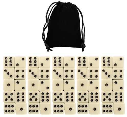 JDNFKG 50 Acrilico Dadi E 1 Borsa, Accessori del Gioco Classico, Gioco da Tavolo Dadi, Rifornimenti di Intrattenimento del Partito.