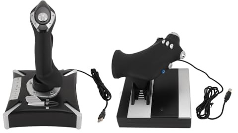 Xtevu Flight Stick, Flight Simulator Controls avec Vibration et gouvernail de Papillon simulé, 3 Modes Flight Simulator Joystick pour Un