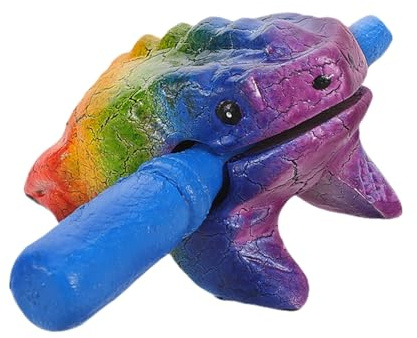 OFFSCH Buntes Hölzernes Frosch-musikinstrument Mit Kratzendem Klangstab Robustes Percussion-spielzeug Für Junge Mädchen Und Erwachsene Langlebiges Holz-klanginstrument Zur Musikalischen