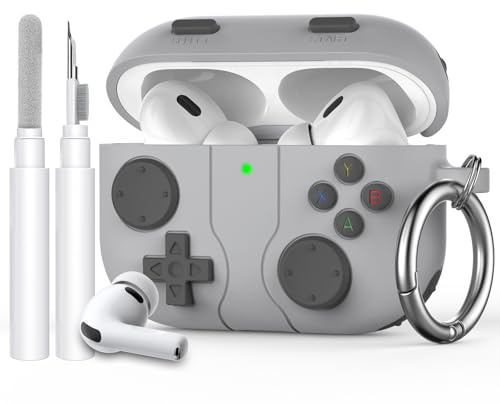 AhaStyle Custodia per AirPods Pro 3 con kit di pulizia Design retrò ispirato alle console portatili per AirPods Pro 3a generazione 2025 Custodia in morbido silicone protettivo