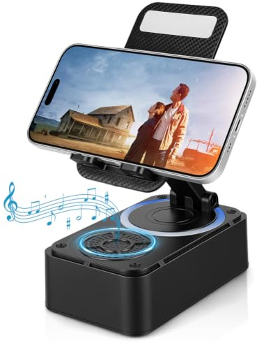 Aolso Gifts for Men Women, Phone Stand with Bluetooth Speaker, 3-in-1 Design with Light, Foldable Phone Charger Stand with Wireless Speaker, Perfect Tech Gadgets Gifts for Men Dad Mom Husband Boy