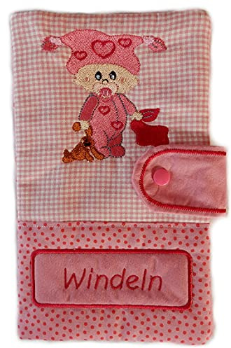 Rosa Windeltasche * mit drei Fächern * Reißverschluss * Baby * ca.25 cm x 15 cm * WT-rs_0004