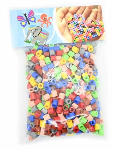 MAXI Bügelperlen Beutel mit 400 Stk 73er -Mix. Große Perlen für Kleinkinder ab 3 Jahren. Made in EU.