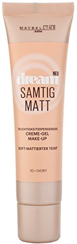 Maybelline New York Dream Samtig Matt Creme-Gel Make-Up Ivory 10 / Schminke in einem hellen Hautfarben-Ton, für eine langanhaltende Abdeckung und einen frischen Look, 1 x 30 ml