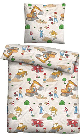 biberna 0007232 Feinbiber-Bettwäsche Taupe 1x 135x200 cm + 1x 80x80 cm