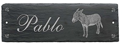 Stallschild ESEL aus Schiefer - ca.22 x 8 cm - Türschild für den Reiterhof