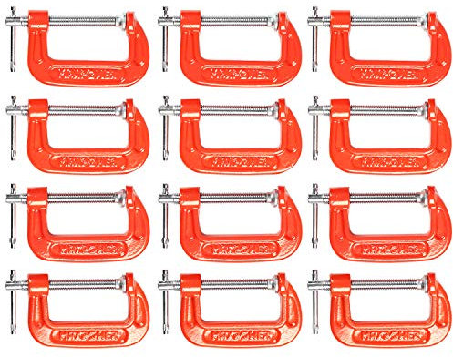 MAXPOWER 12pcs C-Schraubzwingen-Set 50mm C Zwingen Holzbearbeitung Does not rust C clamps für den Modellbau