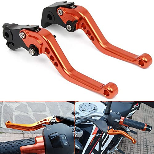 JFG RACING Motorrad Bremshebel,Einstellbarer Hebel CNC Aluminium für RC125 2014-2021 RC200 2014-2016 RC390 2013-2021 Orange