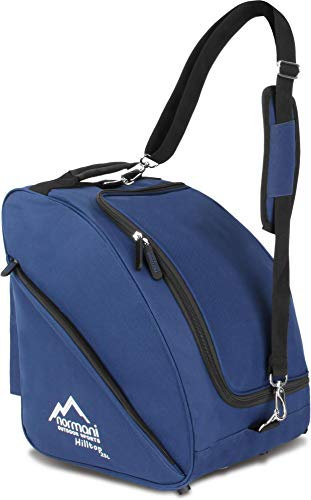 normani Skischuhtasche - Tasche für Skistiefel, 3 Equipmentseitentaschen und mit integriertem Adressfeld und gepolstertem Schultergurt Farbe Navy