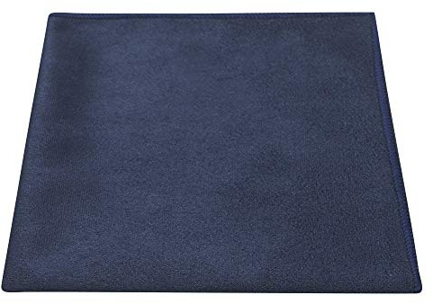 King & Priory Luxury Navy Blue Suede Pocket Square, Handkerchief