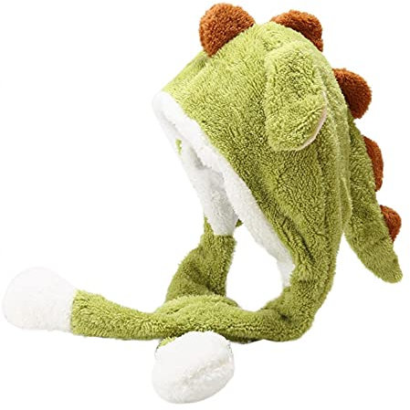 PAIDAXING Damen Mütze Lustige Plüsch Hut Tiermütze Anime Dinosaurier-Hut Warm Wintermütze Plüschtier Geschenk für Teenager Mädchen