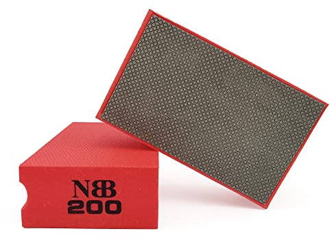 NBB Diamant-Schleifschwamm Diamant-Polierpad Schleifblock mit Schaumstoff Rückseite Diamant-Handschleifpad zum Schleifen und Polieren scharfer Kanten von Granit Marmor Stein Glas Keramik (200#)