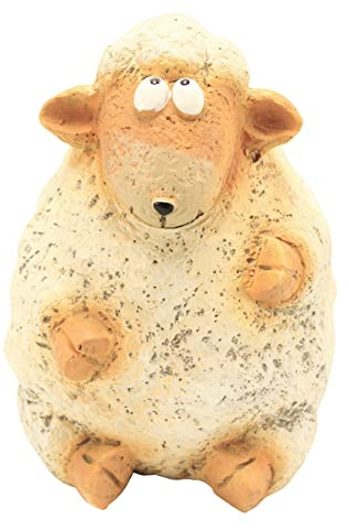OF Gartenfiguren Hahn, Huhn, Schwein, Schaf oder Kuh für außen - Bauernhof Tiere groß Deko Tierfiguren (Schaf)