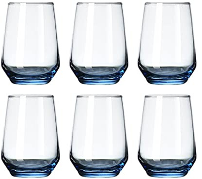 Bicchiere D'acqua, Set Di 6 Bicchieri Colorati In Cristallo Trasparente Senza Piombo For Acqua, Latte, Succhi Di Frutta, Tè E Vino, 390 Ml (Size : 390ML)