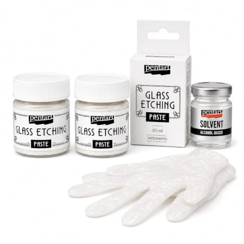 Zita´s Creative Glasätzungspaste 2x50ml im Set mit Verdünner. Glass Etching Paste, Ätzpaste, Frosteffekt