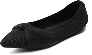 DREAM PAIRS Ballerines Femme Confortables à Bout Pointu – Chaussures Plates Souples Pliables avec Nœud, Style Slip-on,Size 40,Noir,SDFA2339W