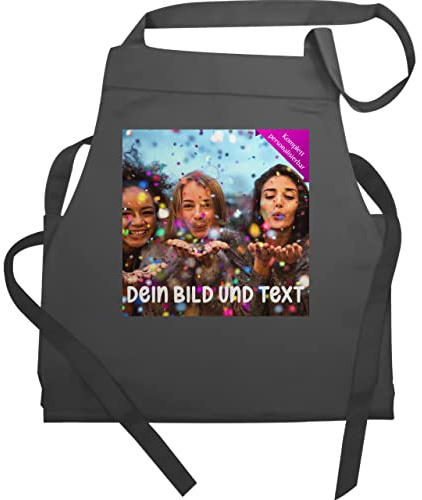 Geschenk mit Namen personalisiert by Shirtracer - Schürze - Foto Text Erwachsene - Fotogeschenk I Geschenk Bild personalisiert I Geschenk mit Bild I Custom Photo
