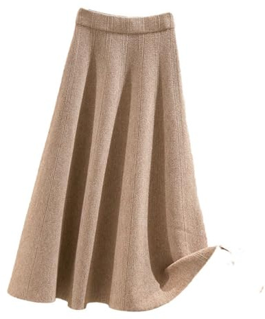 SUIUOI Jupes longues en velours côtelé, trapèze, pour femme, plissées en tartan, pour l'hiver et l'automne, midi, élastiques, vintage, élégantes, pliées, décontractées, Taille Unique