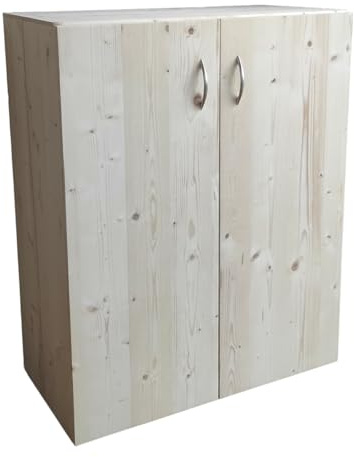 TOTAL WOOD 2012 Gartenschrank Geräteschrank Geräteschuppen mit Doppeltür für den internen und externen Gebrauch Tannenholz Natur 80 x 40 x 100 cm auch maßgeschneidert (Modello B)