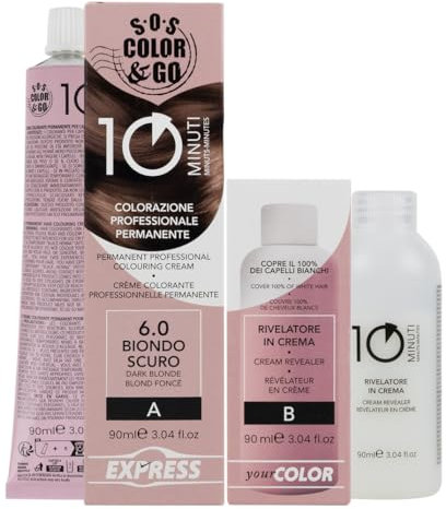 A ALAMA Professional Sos Color&Go set colorazione professionale permanente in 10 minuti - 6.0 Biondo scuro