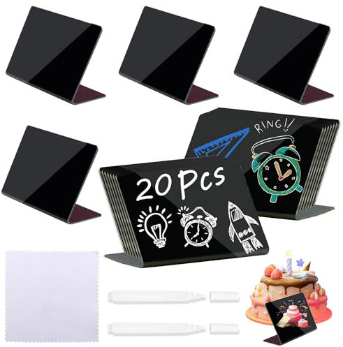 Kreidetafel Klein Umweltfreundlich Buffet Schilder Iebensmittelechtem Tafel zum Beschriften 20stk Preisschilder Aufsteller 10x7.5cm Abwischbare für Restaurant Café Hochzeit Party Bäckerei