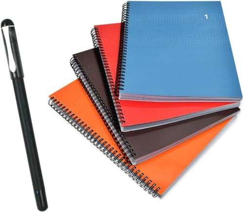 Ophayapen Smart Pen + 4pack Subject NotebookSet（4color）, SmartPen Real-time Sync for Digitizing, Storing, and Sharing Paper Notes, Use with Ophaya Pro+ App, Compatible with Android and iOS