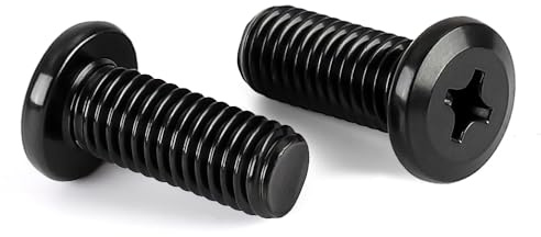 MewuDecor M4-0.7 x 20mm Flat Round Head Machine Screw, Furniture Bolts Countersunk Connector Screws, Stainless Steel 18-8 (304), Black Finish, Fully Threaded, 50 PCS
