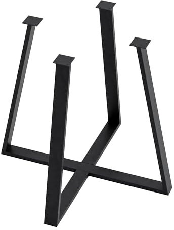 [en.casa] Tischgestell Kemijärvi Tischbein 72 x 80 x 80 cm für Esstisch Schreibtisch Metall Tischkufen Tischfuß Schwarz