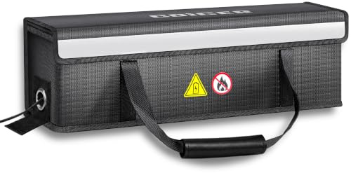 COICER E-Bike Akku Tasche Feuerfeste, Schutz Box für Akkus, Lipo Safe Bag | Feuerfeste Explosionsgeschützte Lipo Fahrrad, Ebike Akku Schutzhülle Große Batterieaufbewahrung Zubehör (M-42x13x14 cm)