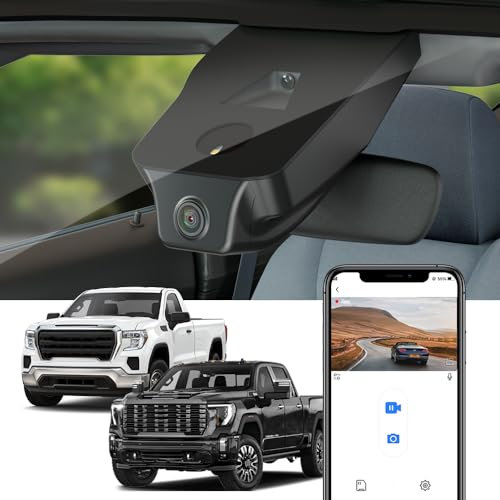 Fitcamx Dashcam 4K Geeignet für GMC Sierra 1500 2500HD 3500HD 2020-2025 (HD2-6272), OEM Autokamera UHD 2160P UHD Video WiFi, Loop-Aufnahme, G-Sensor, WDR Dashcam mit akku, Plug & Play, 64GB Karte