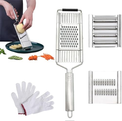 Coptionruise Cortador de verduras multiusos, cortador de verduras multiusos, cortador de verduras multiusos 4 en 1, herramienta de cocina, rallador para frutas y verduras (3 en 1 x 1)