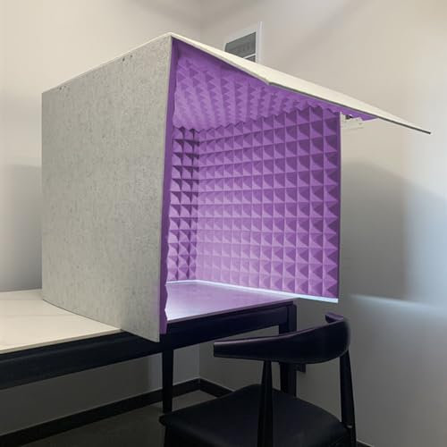WORDFUN Portable Vocal Booth For Recording, Sound Isolation Room For Home Studio, Self Made Sound Booth Box, Microphone Isolation Shield, Vocal Absorbing Shield, For Home Office And Studio