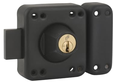 THIRARD 00022109 Verrous FTH R85 Double Entry Door Lock 45mm Cylinder Boot Bolt Matt Black 3 Notched Keys, 45 mm