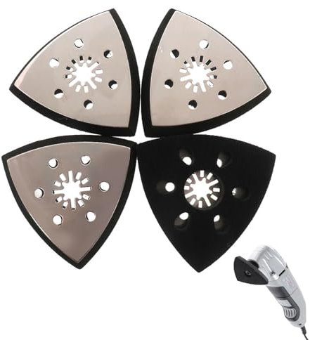 4 Stück schleifplatte fein, Multitool Schleifplatte fein schleifteller schleifplatte dreieckschleifer deltaschleifer zubehör Für Holz, Metall, Hartplastik, Putz, Schleifen, Entrosten(93mm)