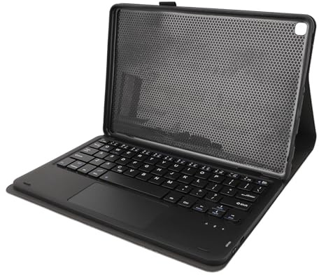 ASHATA Case with Keyboard for Fire HD 10 10 Plus 2021 2023 10.1 Inch, Tablet Cover with Wireless Detachable Keyboard, Keyboard with Touchpad, 100° 110° 120° Adjustable Viewing Angle