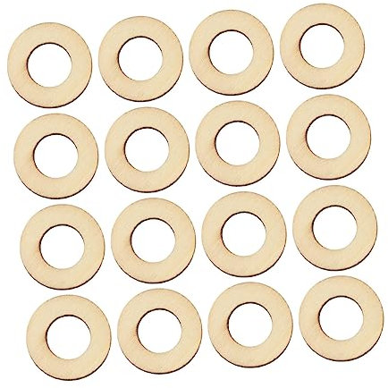 SEWACC 200stücke Holzkreise Kreisförmige Holzstücke Ausgehöhlte Holzscheiben Scrapbooking-verzierungen Diy-basteldekor Mini-holzscheiben Holzspäne Naturfarben Dekorationszubehör