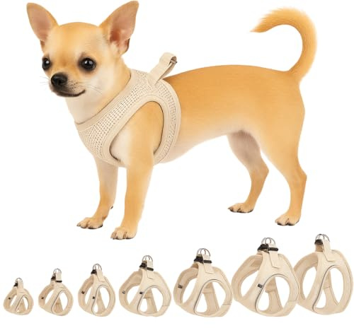 Hundegeschirr - hundegeschirr kleine Hunde - XXS - Flamingo Harness Step&Go Bento Beige