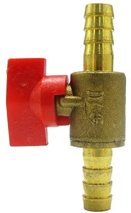 Hose Barb-1/2 BSP Male Female Thread 3 Three Way Brass Ball Valve Pipe Fitting Connector Adapter for Fuel Gas Water(Straight 8mm)