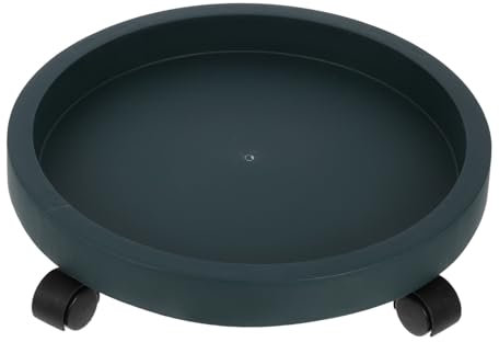 HEMOTON Vassoio Decorativo Rotondo con Ruote Base per da Mobile Sottovaso in Durevole per Piante da e Esterno Supporto Antigoccia
