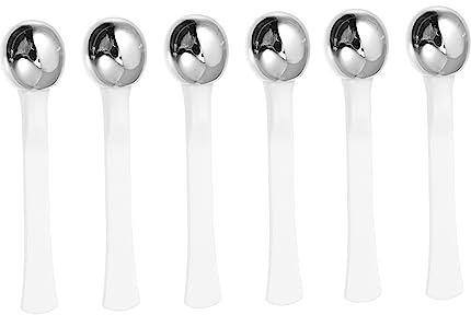 Augencreme Stift aus Metall für Augenmassage und Pflege | Kompakt Tragbar, Weißes Design, für Makeup und Schönheitsroutine, 6 Stück für Frauen