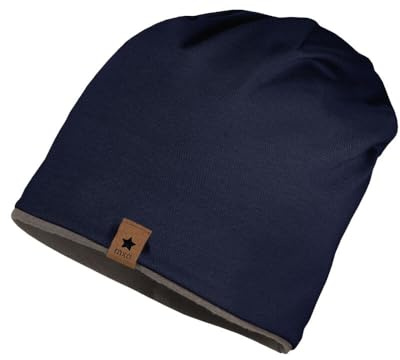 maximo Kids-Beanie, Jersey Uni gerautes Jerseyfutter Baumwolljersey