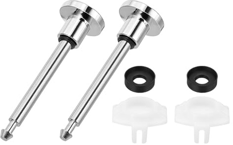 sourcing map 2 Set Tub Spout Diverter Repair Kit, Bathtub Leaky Faucet Repair Replacement Parts Includes 2 x Valve Stems, 2 x Cup Seals and 2 x Gate (Plating, Silver)
