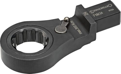 STAHLWILLE Einsteck-Ratschenringschlüssel 22 mm | umschaltbar, 72 Zähne | 14 x 18 mm Aufnahme zum Einstecken in Drehmomentschlüssel