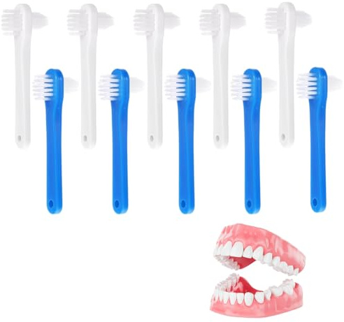 UIEXAY Lot De 10 Brosses À Dents Double Face - Portable - Dur - Nettoyage Efficace Des Prothèses - Brosses De Nettoyage Des Prothèses Dentaires - Pour Prothèses Dentaires, Prothèses Dentaires