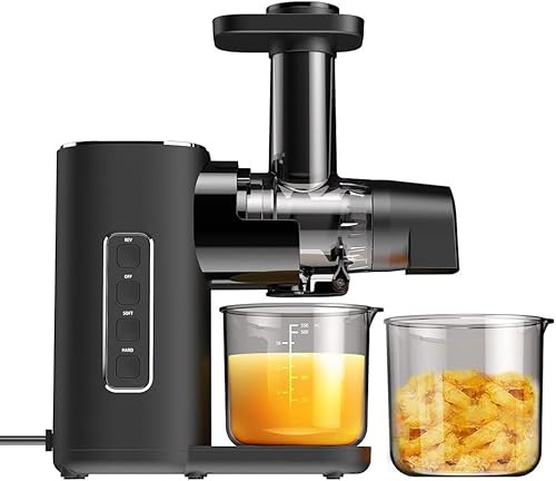 SHRGOMPIT Extractor de jugos frutas y verduras fácil limpiar - Función antigoteo antideslizante Exprimidores enteras