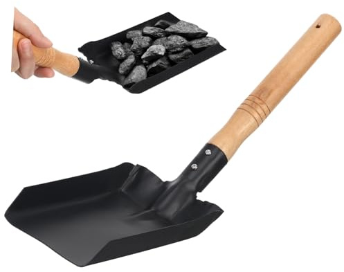 BESPORTBLE Pala Pequeña de Hierro con Mango de Madera Práctica y Resistente para Jardinería Limpieza de Tierra y Uso Interiores y Exteriores