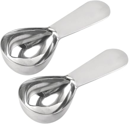 SAFIGLE 2 pièces Cuillère Doseuse Café Inox avec Graduation Facile à Lire Lot de Cuillères Mesurettes Ergonomiques pour Poudre Thé et Épices