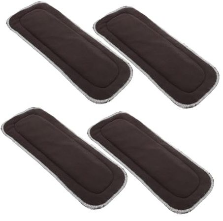 UPKOCH 4pcs Bamboo Charcoal Microfiber Diaper Inserts Absorbent Liners Quick-Dry Breathable Cloth Diaper Pads for Newborns Travel Use