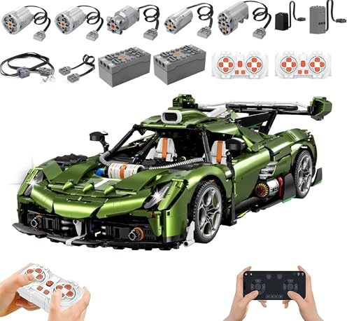 Technik Auto für Keonisegg Jesko, Mit Motoren Set, Modellauto-Bausatz im Maßstab 1:8, Klemmbausteine Auto Modellbausatz aus 3838+ Teile, Sportwagen Sammlerstück für Autofans (Ohne Originalkarton)