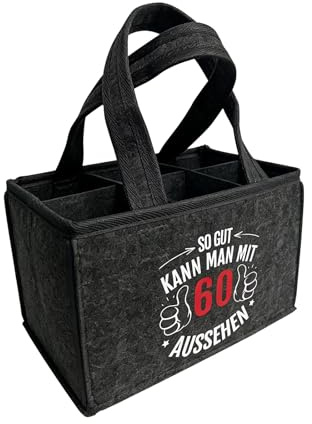 Schonend Behandeln 60 Lustige Geschenke Geburtstag Männerhandtasche Bier kleine kleinigkeiten Bestickte Biertasche für Männer Frauen Freund, Männerhandtasche Bier Flaschenträger für 6 Bierflaschen